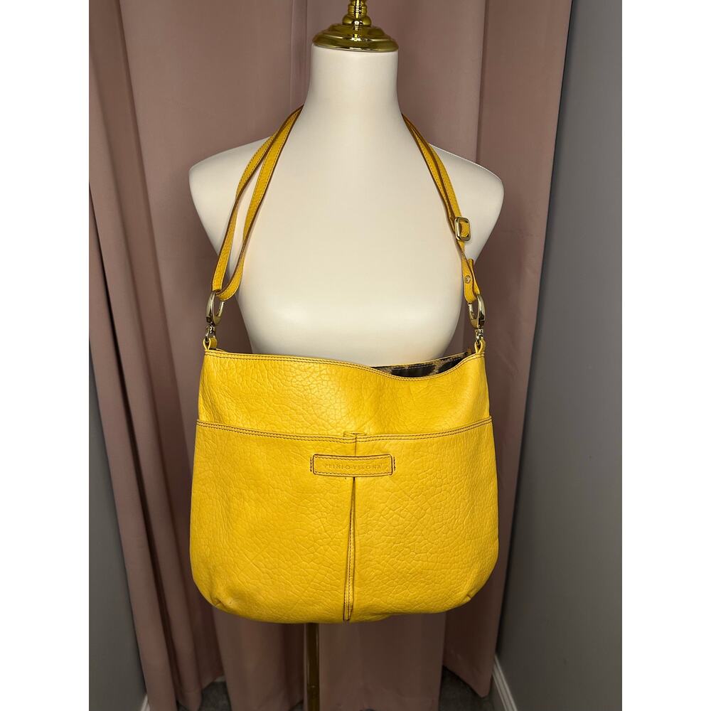Plinio Visona Italian Leather Crossbody Yellow Gold Hardware Adjustable Strap